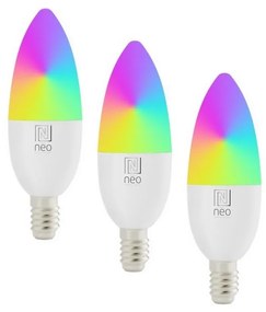 Immax NEO 07716CDO -SET 3xLED RGB Lampadina dimmerabile E14/6W/230V Wi-Fi Tuya+RC