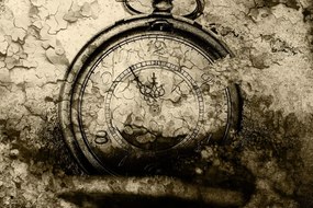 Quadro su tela – Orologi antichi in seppia