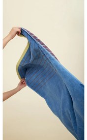 Asciugamano in cotone blu e viola Dora, 50 x 100 cm - Hübsch