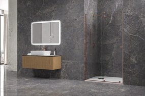 Doccia nicchia scorrevole 140 cm senza telaio color oro rosa | KNM4000GR - KAMALU