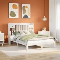 Letto Libreria senza Materasso Bianco 140x200 cm Legno di Pino 3322602