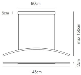 Bow sospensione lamp led 30w 2030lm 3000k