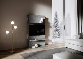 Porta TV Loki antracite spatolato, A