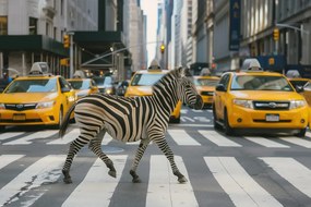 Quadro su tela – Zebra a New York