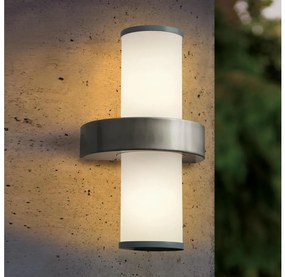 EGLO 86541 - Applique da esterno BEVERLY 2xE27/60W argento / bianco