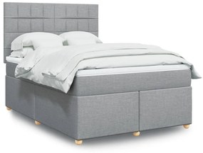 Giroletto A Molle Con Materasso Grigio Chiaro160x200 Cm Tessuto /