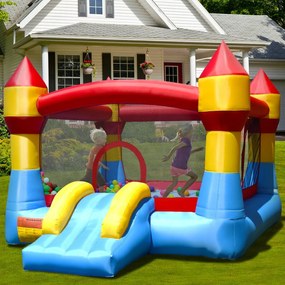 Costway Castello gonfiabile gioco con scivolo per bambini da esterno e giardino 370x280x230cm