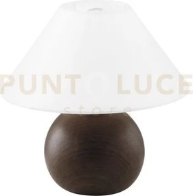 Lumetto rovere legno rovere con paralume bianco 1 luce attacco e14 ...