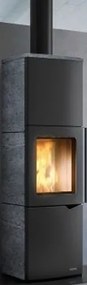 Stufa A Legna ad aria Con Accumulo 7Kw in acciaio con rivestimento in Pietra Ollare Palazzetti Eva S 805300540