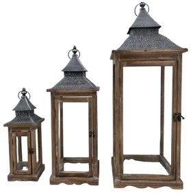 Lanterna in vetro marrone 87 x 32 cm