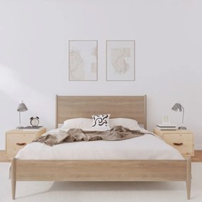 Comodini 2 Pz 40x34x35 Cm İn Legno Massello Di Pino /
