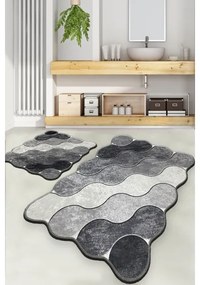 SET 2x Tappeto da bagno CIRCLE 60/100 cm grigio