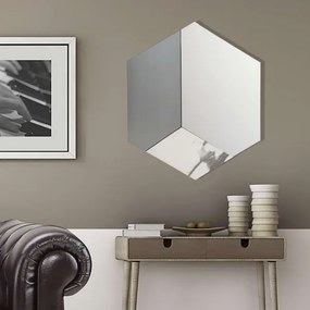 Specchio moderno 70x80 cm effetto marmo bianco e vetro fumč - JACOB