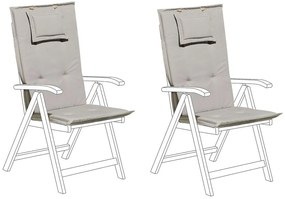 Set di 2 cuscini per sedia da giardino grigio-beige TOSCANA/JAVA Beliani