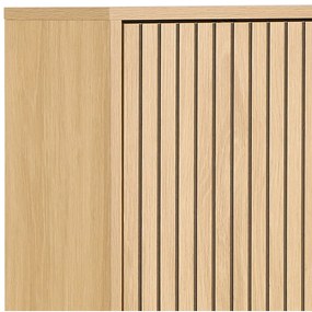 Scarpiera con ante effetto rovere in colore naturale 72x140x25 cm Albany - Actona