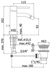 Paffoni Light Lig135st Miscelatore Bidet Con Sistema Di Scarico automatico Steel Looking Acciaio