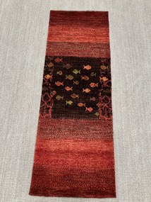 Loribaft Tappeto 150x50 Rosso (Iran) Annodato A Mano
