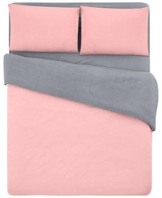 Lenzuolo matrimoniale in cotone / lenzuolo allungato in salmone/grigio 200x220 cm - Mila Home