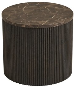 Tavolino rotondo con piano effetto marmo ø 45 cm Rota – House Nordic