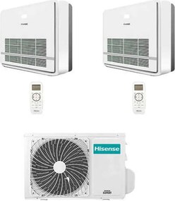 Hisense - Climatizzatore Condizionatore Console Serie Turbo R32 Dual Split Inverter 9000 + 12000 btu con u.e. 2AMW42U4RGC novitá Classe a++/a+