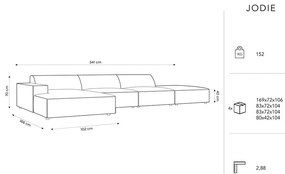 Divano angolare beige in tessuto bouclé (angolo sinistro) Jodie - Micadoni Home