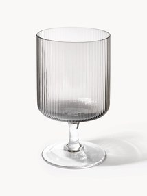 Set di 2 bicchieri da vino in vetro soffiato con scanalatura in rilievo Ripple