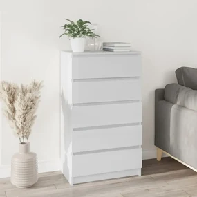 Cassettiera Bianco Lucido 60x36x103 Cm İn Legno Multistrato /