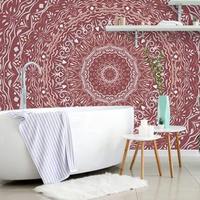 Carta da parati – Mandala in stile vintage in tonalità rosa