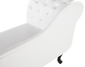 Chaise longue vintage destra in pelle sintetica bianca NIMES Beliani