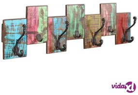 vidaXL Appendiabiti con 7 Ganci in Legno Massello di Recupero