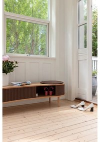 Tavolo TV in rovere decorato in marrone naturale 140x40 cm Audacious - UMAGE