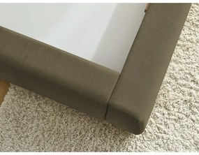 Letto matrimoniale imbottito verde scuro con contenitore con griglia 160x200 cm Jagna - Bobochic Paris