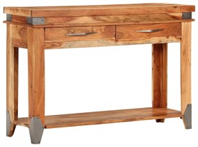 Tavolo Console 110x34x74 Cm İn Legno Massello Di Acacia /