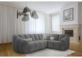 Divano angolare grigio (con penisola a destra/a L) Shell – Miuform