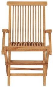 Sedie da giardino 2 pz con cuscini neri legno massello di teak
