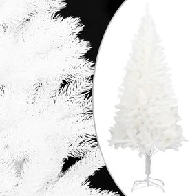 Albero di Natale Preilluminato con Palline Bianco 180 cm