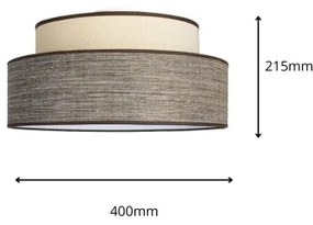 Plafoniera GRACE 1xE27/60W/230V diametro 40 cm color crema/marrone