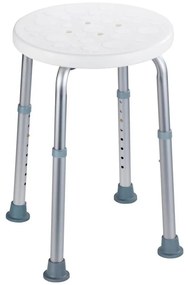 WENKO 1792921100-Sgabello SECURA 45,5x45,5 cm bianco/argento/grigio