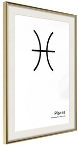 Poster  Zodiac: Pisces II  Cornice Quadri Cornice d'oro con passe-partout, Larghezza x Altezza Home decor 20x30