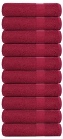 Asciugamani 10 Pz Bordò 50x100 Cm 360 G/m² 100% Cotone /