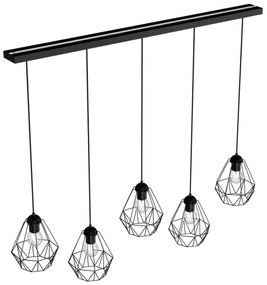 Lampadario su corda BERGEN 5xE27/60W/230V nero