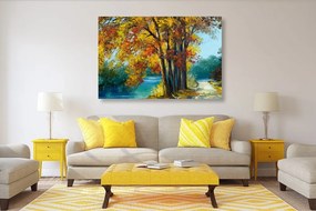 Stampa su tela – Alberi dipinti nei colori dell'autunno