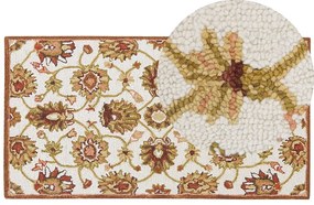 Tappeto lana beige e marrone 80 x 150 cm EZINE Beliani