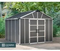 Casetta Da Giardino in Policarbonato Yukon 271X332X252 cm Grigio Pavimento Incluso