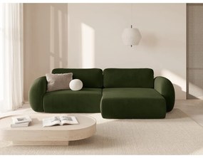 Divano angolare verde allungabile/con contenitore con rivestimento in velluto Tonale – Cosmopolitan Design