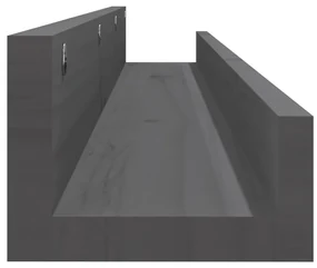 Mensole da parete 2 pz grigio 110x12x9cm legno massello di pino