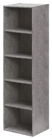 Libreria in legno 5 ripiani scaffale Cemento L 40 x H 29 x H 172 cm