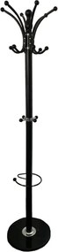 Appendiabiti da terra 175 cm Nero - 16 ganci e portaombrelli