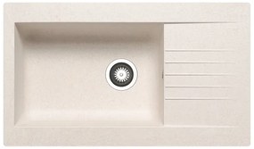 Lavello integrato 1 vasca in resina avena DELINIA Scirocco L 50 x L 86 cm