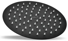 Soffione doccia tondo 20 cm in acciaio inox nero opaco anticalcare